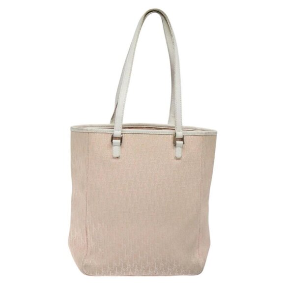 Christian Dior Trotter Canvas Tote Bag Pink Silver Auth - Picture 3 of 15
